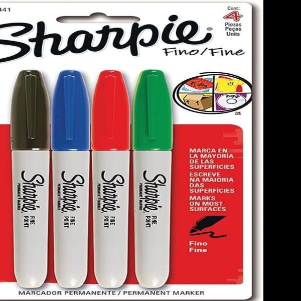 MARCADOR PERM. DELG. SHARPIE P.F. BASICO PAQ. C4 24